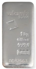 Valcambi Suisse 1 Kilo Fine Silver Bar
