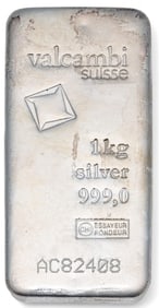Valcambi Suisse 1 Kilo Fine Silver Bar