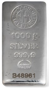 Rafineri Nadir Metal 1000 Gram Fine Silver Bar