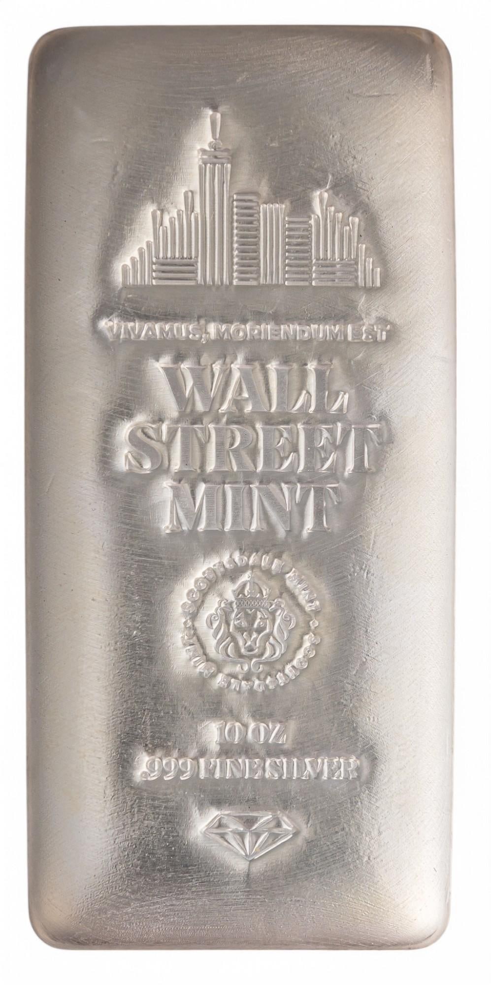 (1) 10 ozt Wall Street Mint Fine Silver Bar (1 of 2)