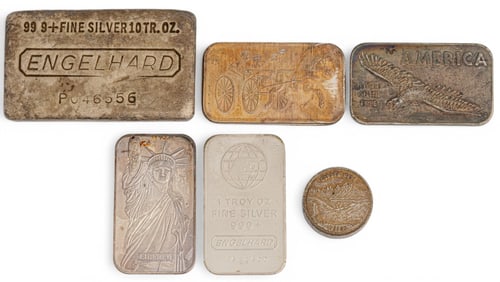 (6) Fine Silver Bars