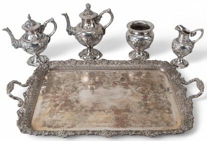 Silverplate Tea Set with Tray