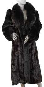 Koslow's Full Length Black Mink Fur Coat