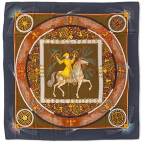 Hermes Feux d'Artifice Cashmere and Silk Scarf