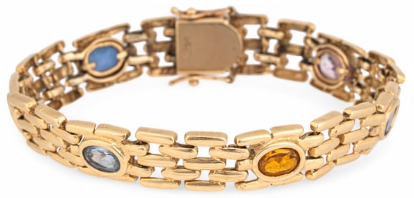 14K Gemstone Chain Bracelet