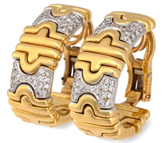 18K Diamond Hoop Earrings
