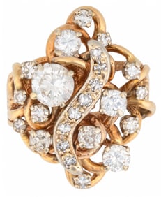 14k Abstract Diamond Ring