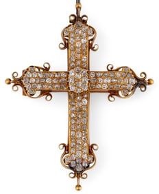 18K Victorian Diamond Pendant Necklace