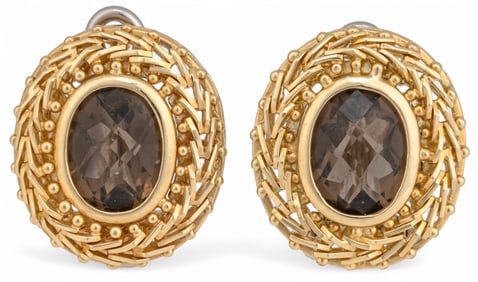 14K Quartz Earrings