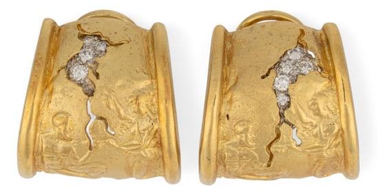 18K Diamond Romanesque Earrings