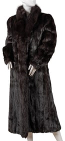 Black Mink Fur Full Length Coat