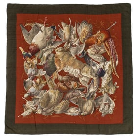 Hermes Gibiers Silk Scarf