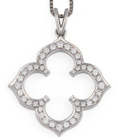 18K Cartier Diamond Clover Necklace