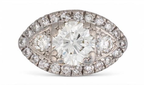 Platinum 1.55 ct Round Diamond Engagement Ring