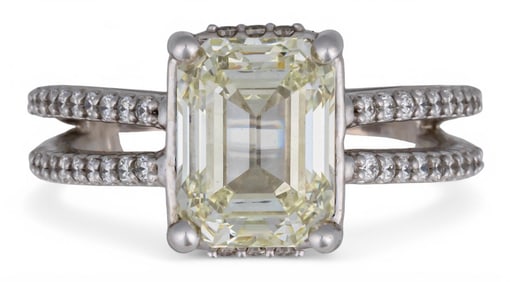 Stuller Platinum 3.03 ct Emerald Cut Diamond Engagement Ring