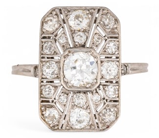 Platinum Art Deco Style Diamond Ring