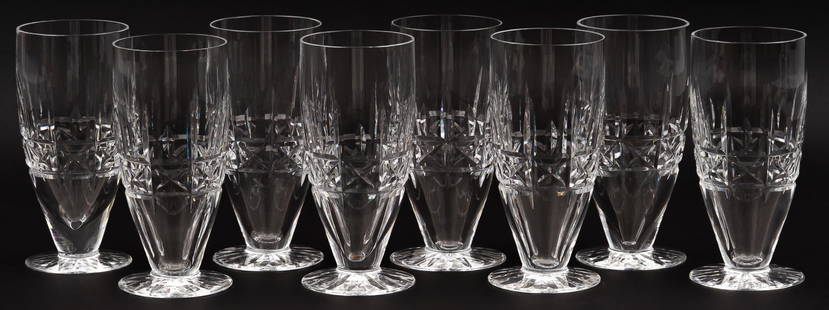 (8) Waterford Kylemore Crystal Glasses: Set of 8 Waterford Kylemore pattern crystal glasses height 6.5 in. x diameter 3 in. / each Provenance: Property from the late noted San Antonio, Texas endocrinologist Dr. Rolly Steen II