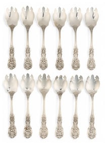 (12) "Francis I" by Reed & Barton Sterling Silver Dessert Spoons