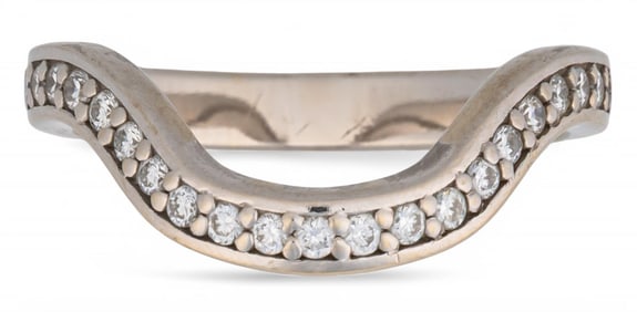 14K White Gold Diamond Wedding Band