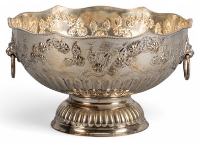 Silverplate Repousse Punch Bowl