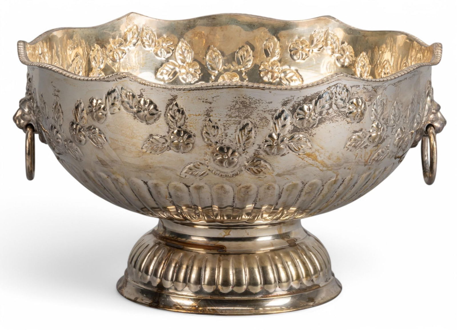 Silverplate Repousse Punch Bowl (1 of 7)