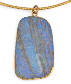 Italian 14K Opal Pendant Necklace