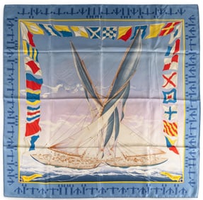Hermes En Course Silk Scarf