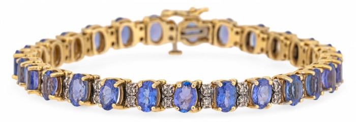 14K Tanzanite and Diamond  Bracelet