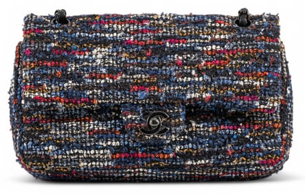 Chanel Tweed Double Flap 26 Shoulder Bag