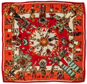 Kermit Oliver / Hermes Paris Kachinas Silk Scarf