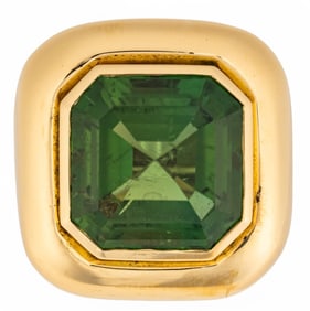 18K Green Tourmaline Ring