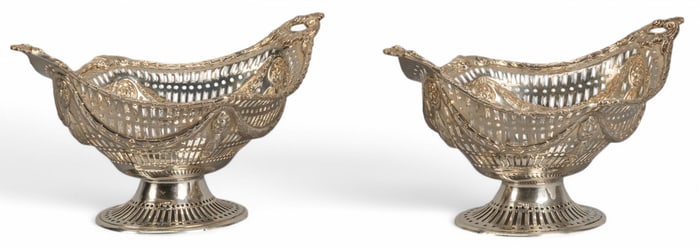 Pair of Sterling Silver Pierced Baskets