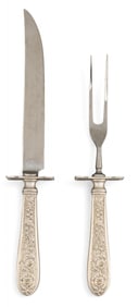 "Repousse" By Stieff Sterling (2) Piece Carving Set