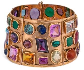 14K Gemstone Cuff
