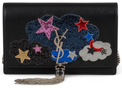 YSL Moon and Star Embellished Kate Chain Pochette Shoulder Bag