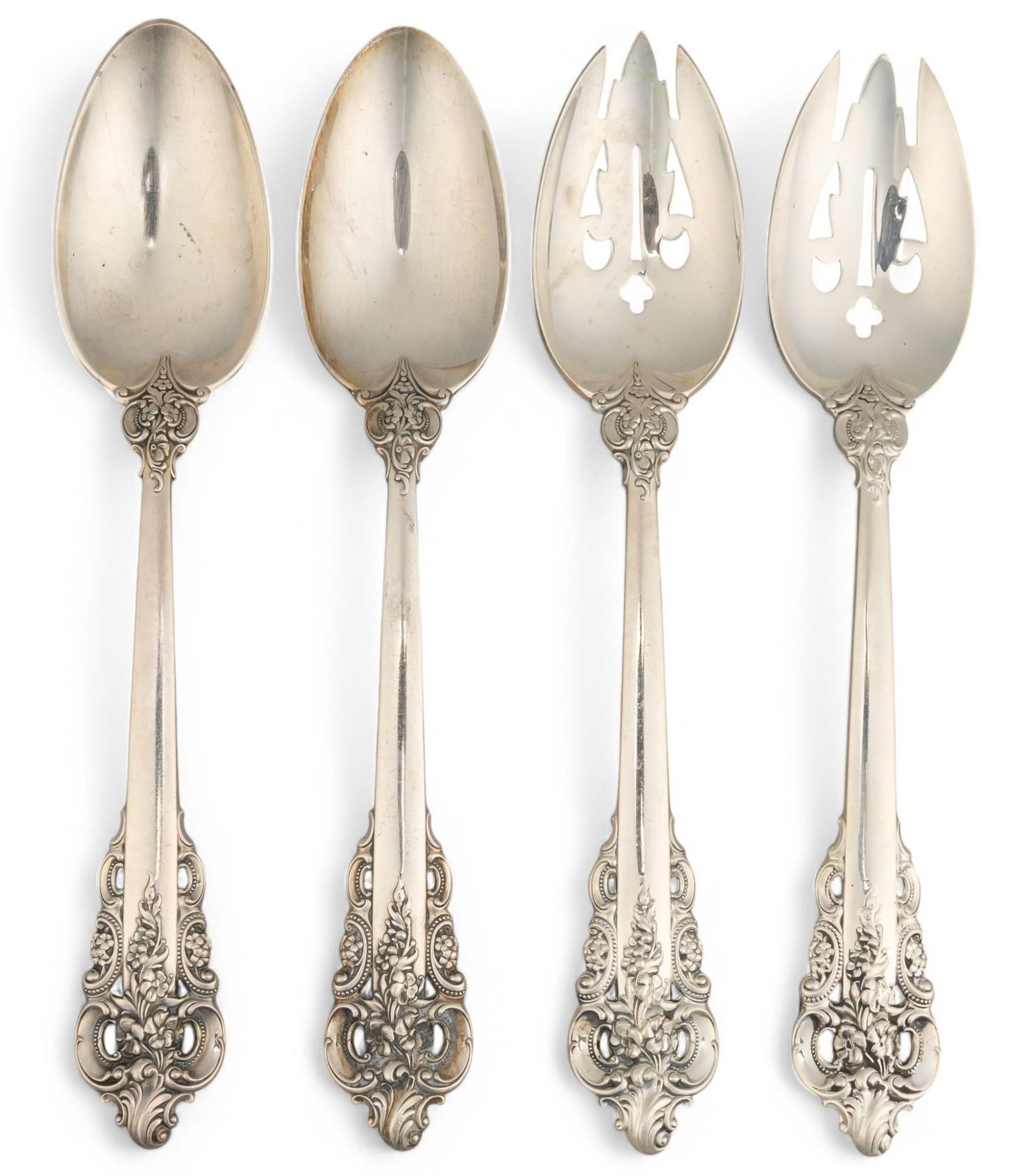 (4) "Grande Baroque" By Wallace Silversmiths Sterling Silver Serving Spoons (1 of 5)