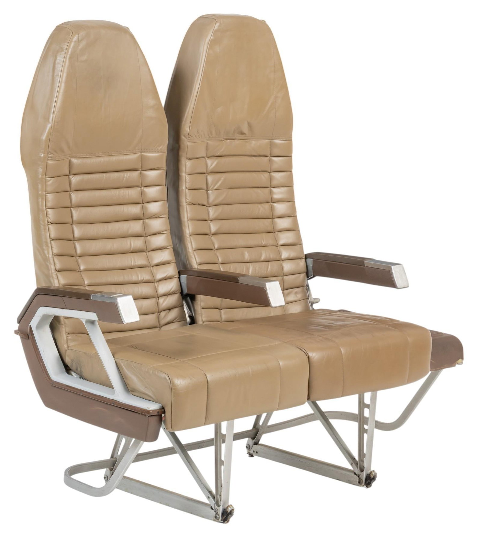 Southwest Airlines 1978 "Lounge" Seats: Southwest Airlines authentic plane "lounge" seating, from original interior of a Southwest Airlines plane in 1978, leather seats, with ashtray in armrest height 50 in. x width 47 in. x depth