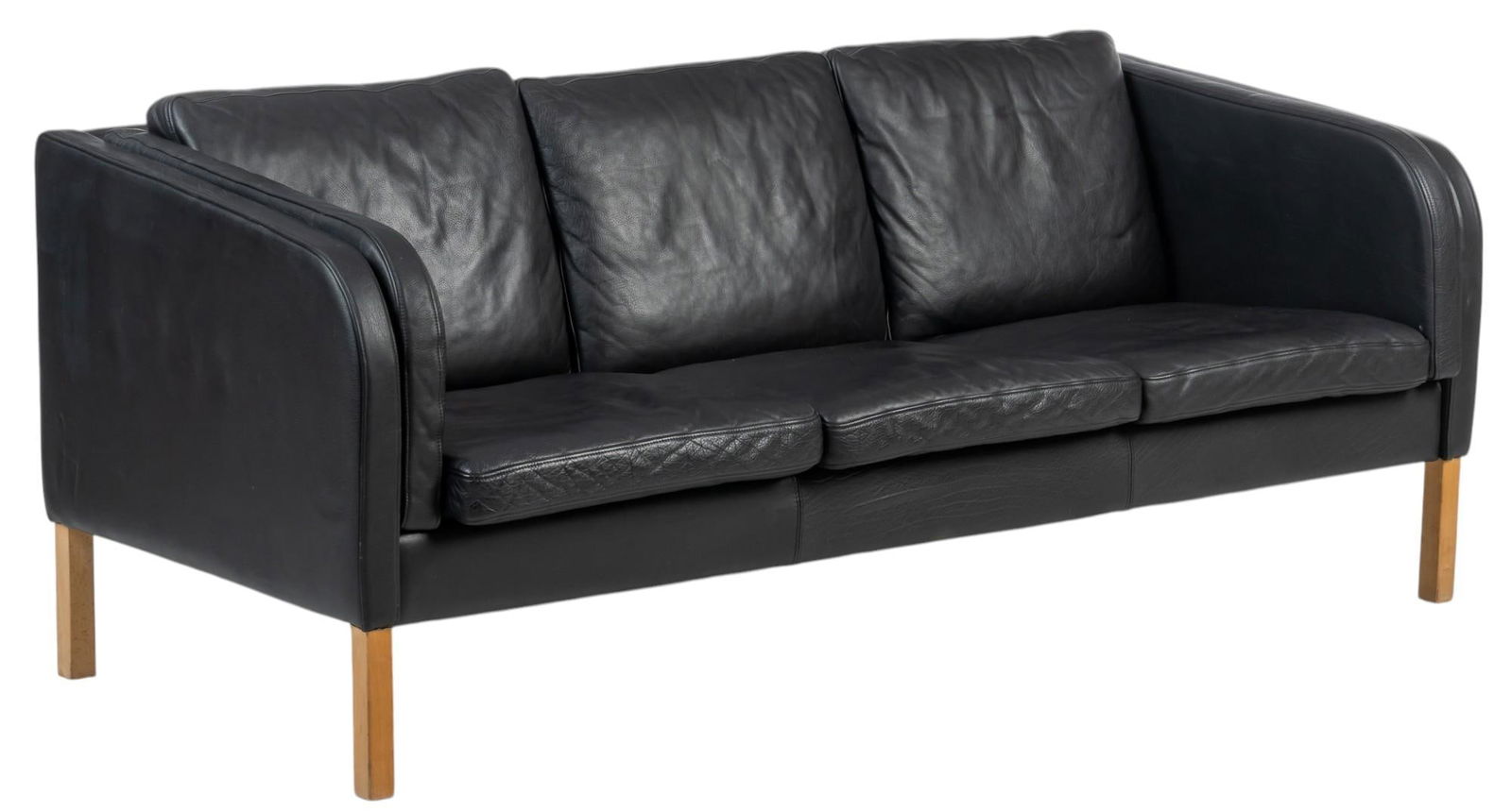 Danish Mid-Century Black Leather Sofa (1 of 7)