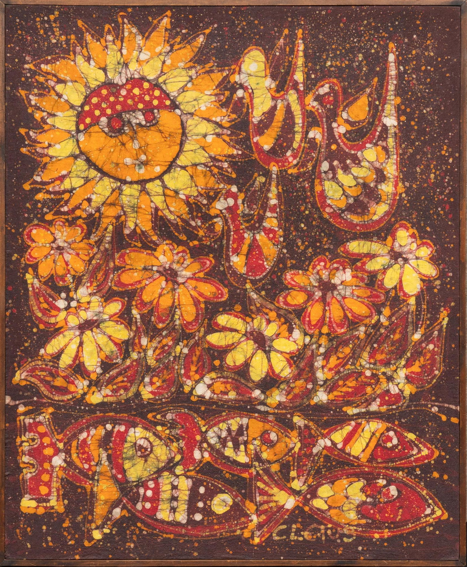 Brother Cletus Behlmann, Batik Sun with Flowers (1 of 4)