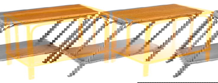 Pair of Bamboo Coffee Tables (1 of 9)