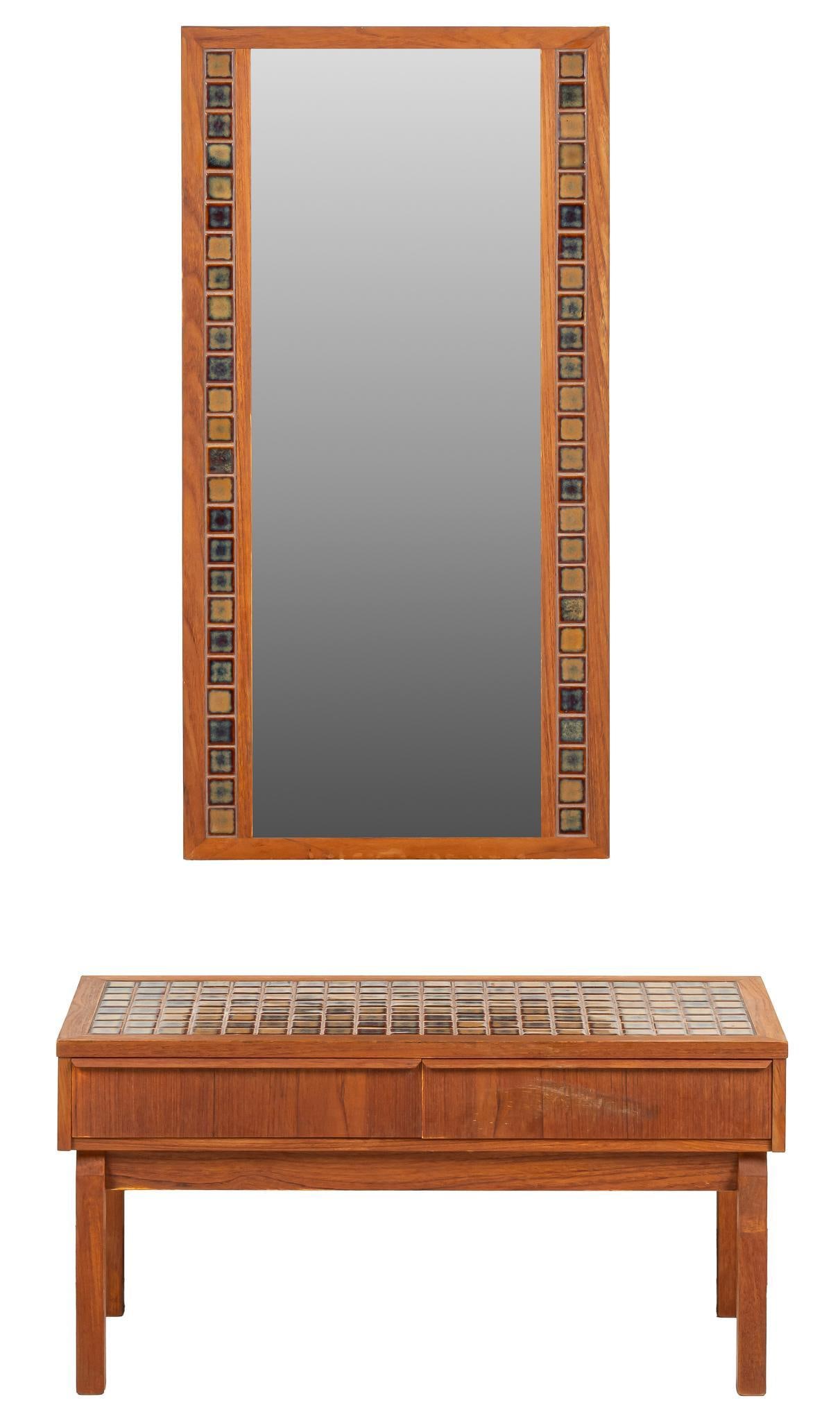 Danish Mid-Century Entry Table and Mirror (1 of 8)