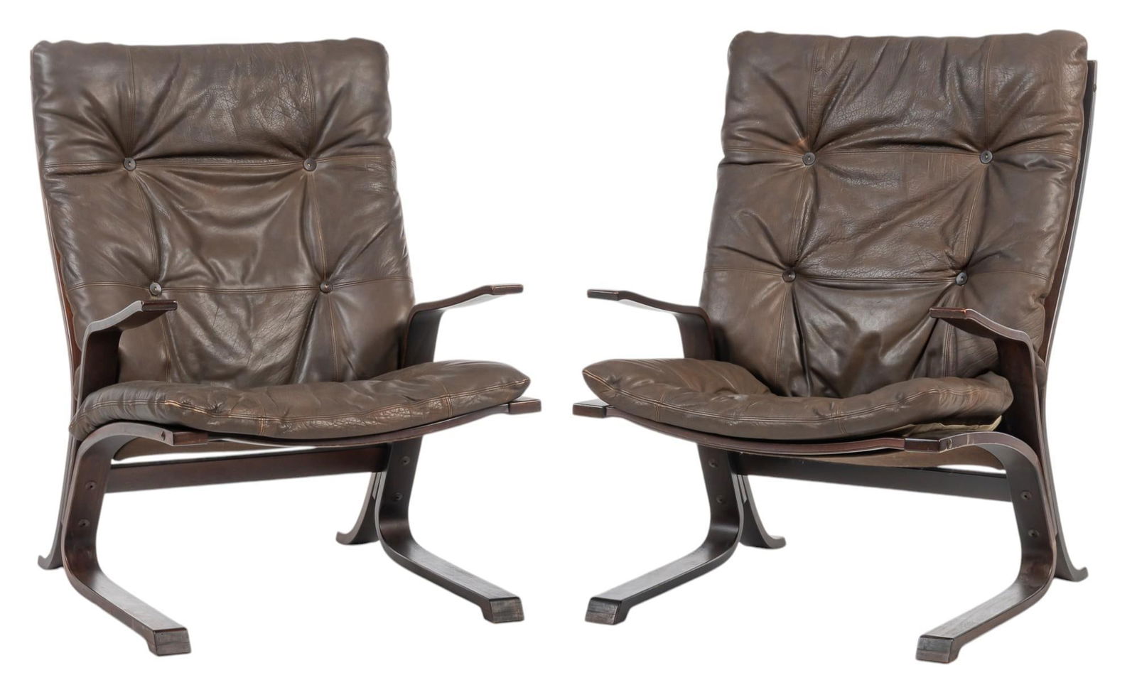 Pair of Danish Mid-Century Leather Lounge Chairs (1 of 10)