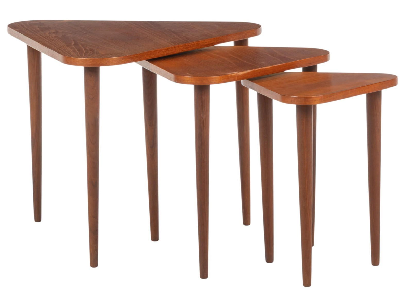 (3) Mid-Century Triangular Nesting Tables (1 of 8)