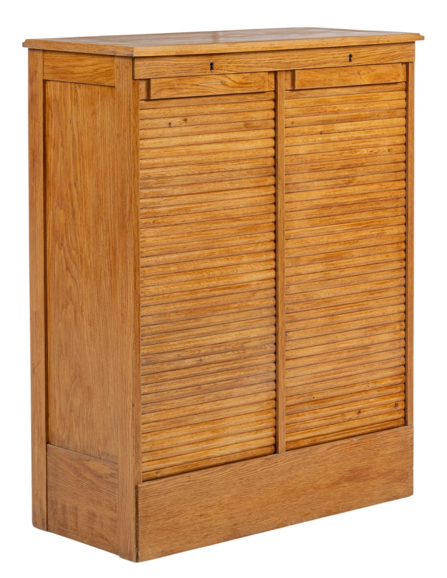 Danish Mid-Century Tambour Media Cabinet (1 of 9)