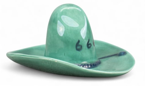 Four Sixes Ranch Ceramic Sombrero Dish