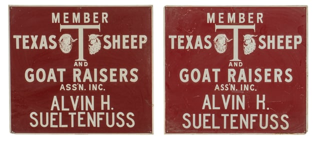 Pair of Texas Sheep & Goat Raisers Member Signs