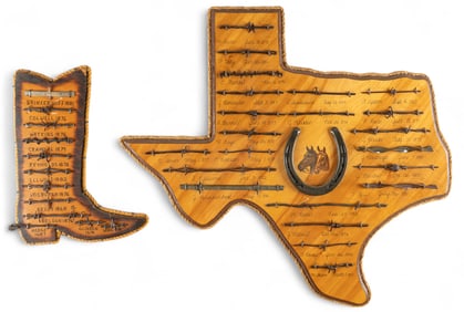Texas & Cowboy Boot Barbed Wire Displays