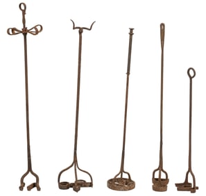 Set of Five Rustic Metal Branding Irons
