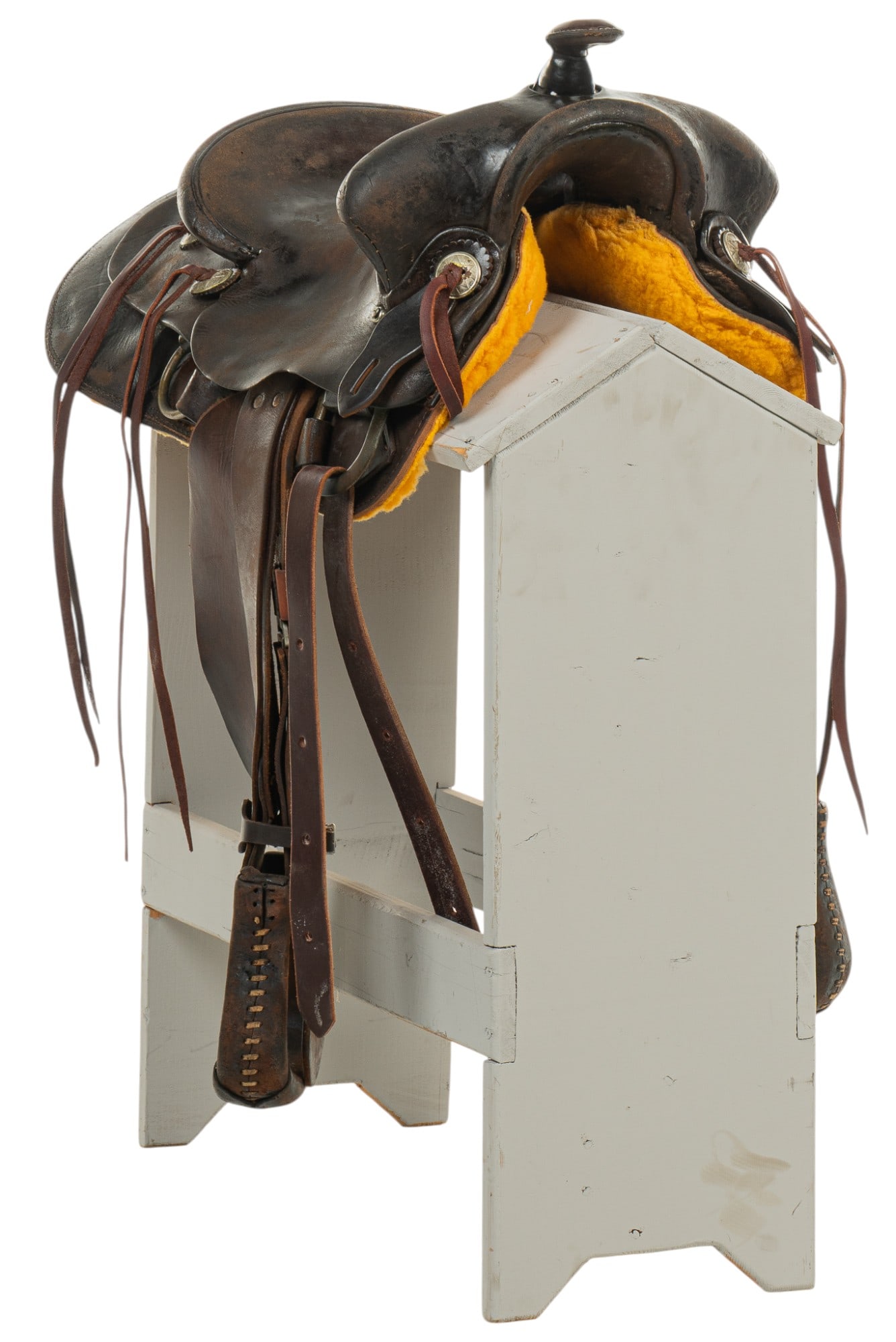 Frank Vela Tooled Leather Saddle, ca. 1950s (1 of 9)