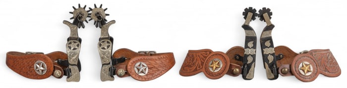 (2) Pairs of Star Strapped Cowboy Spurs
